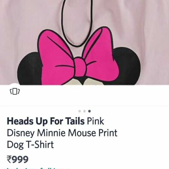 Heads up for tails Pink Disney Minnie mouse dog T shirt - Picture 2 of 7